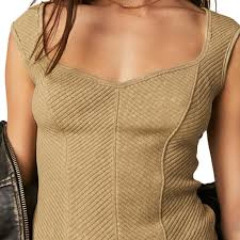 Free People Boss Babe Tank in Tan - size Small